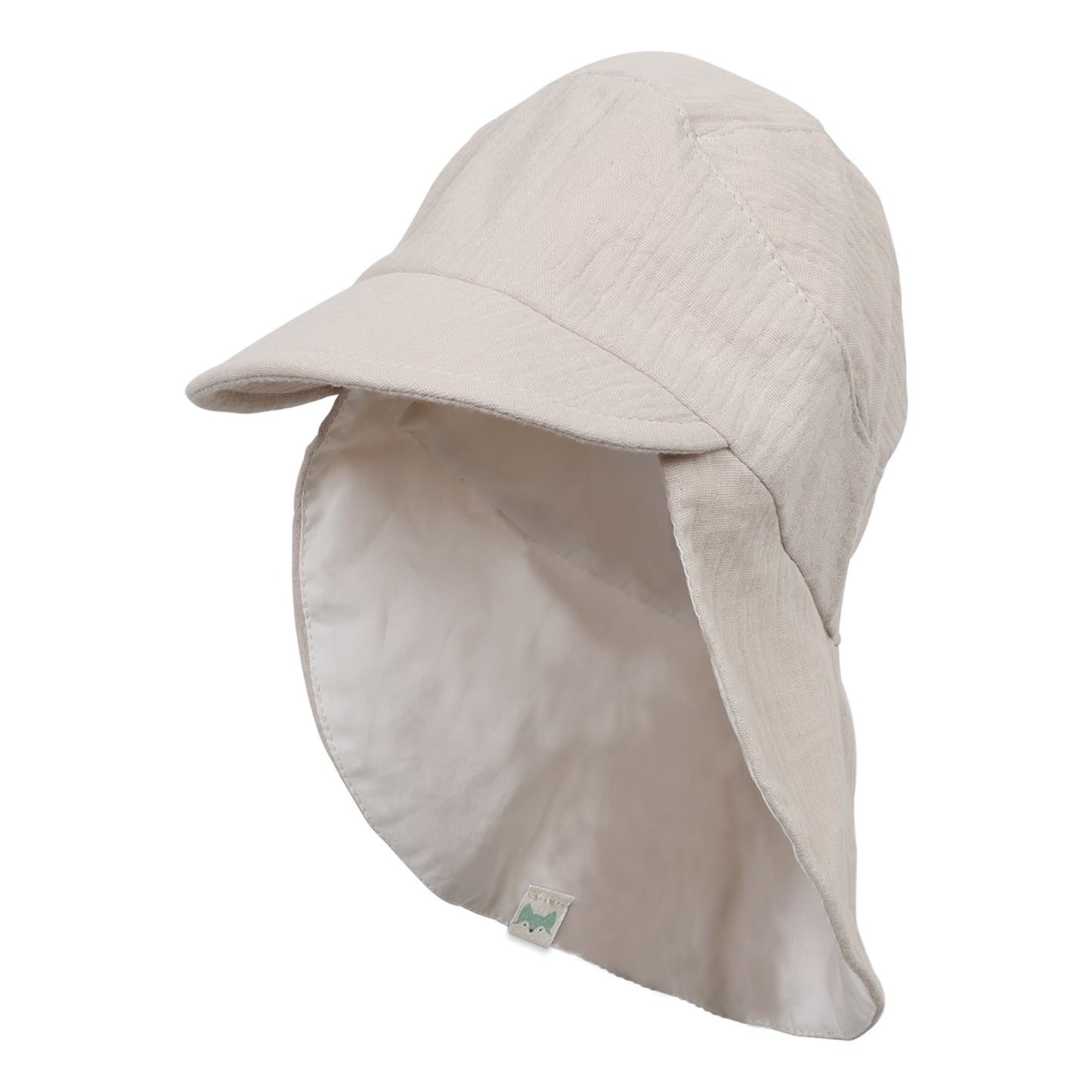 Musselin Schirmütze Sonnenhut mit Nacken- und Ohrenschutz UV-Schutz (UPF 50+) für Babys und Kinder - Unisex