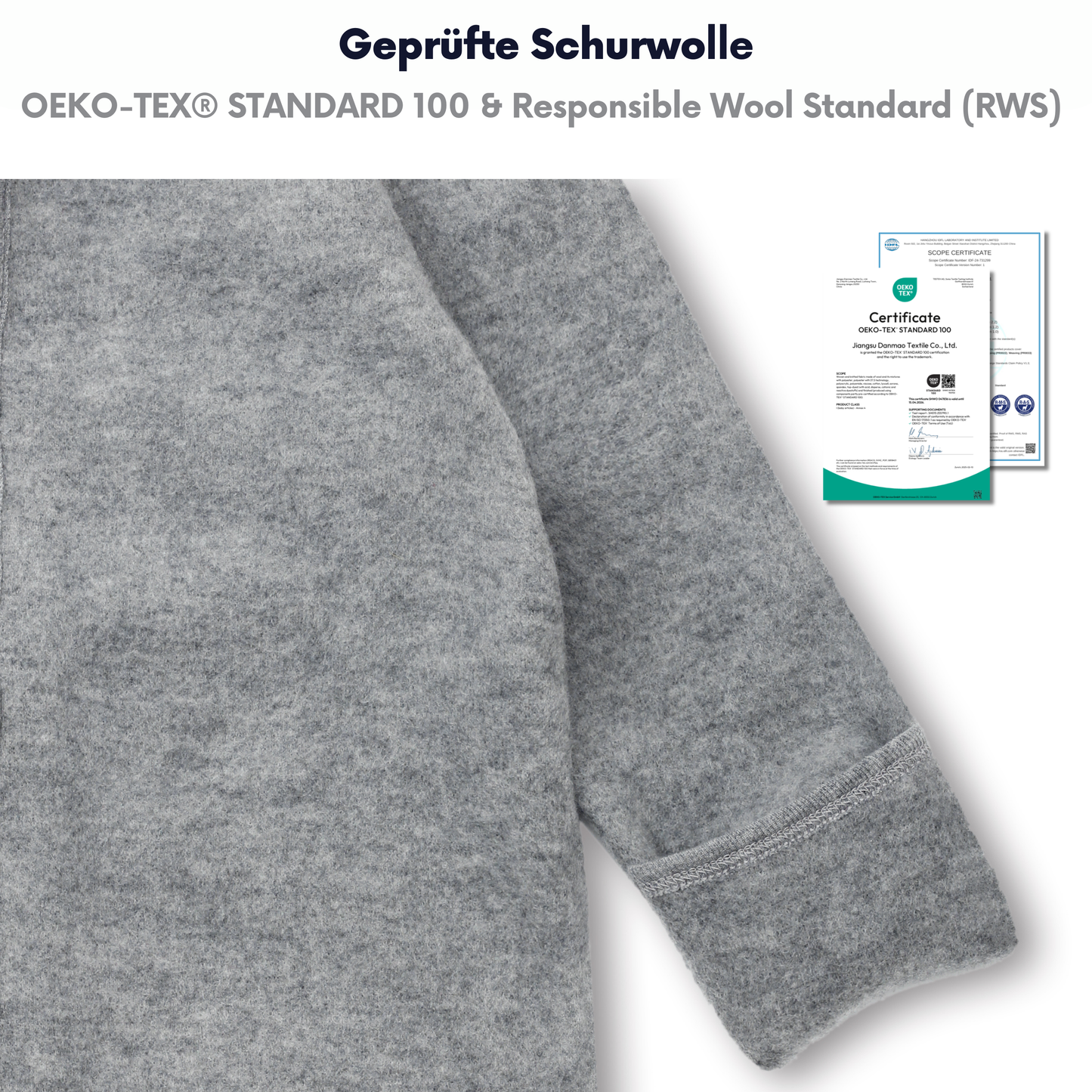 Petinard Label® Baby Wollfleech-Overall Wollwalk aus Australischer Merino Schurwolle mit Reißverschluss für Kleinkind und Baby | RWS & OEKO-TEX 100 zertifiziertes Material | Weich, warm & leicht