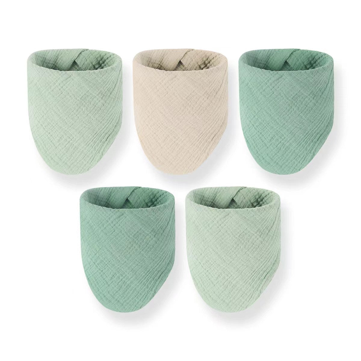 Musselin Multifunktionstuch - Dreieckstuch, Spucktuch, Waschlappen für Baby- und Kleinkinder, 5er Set
