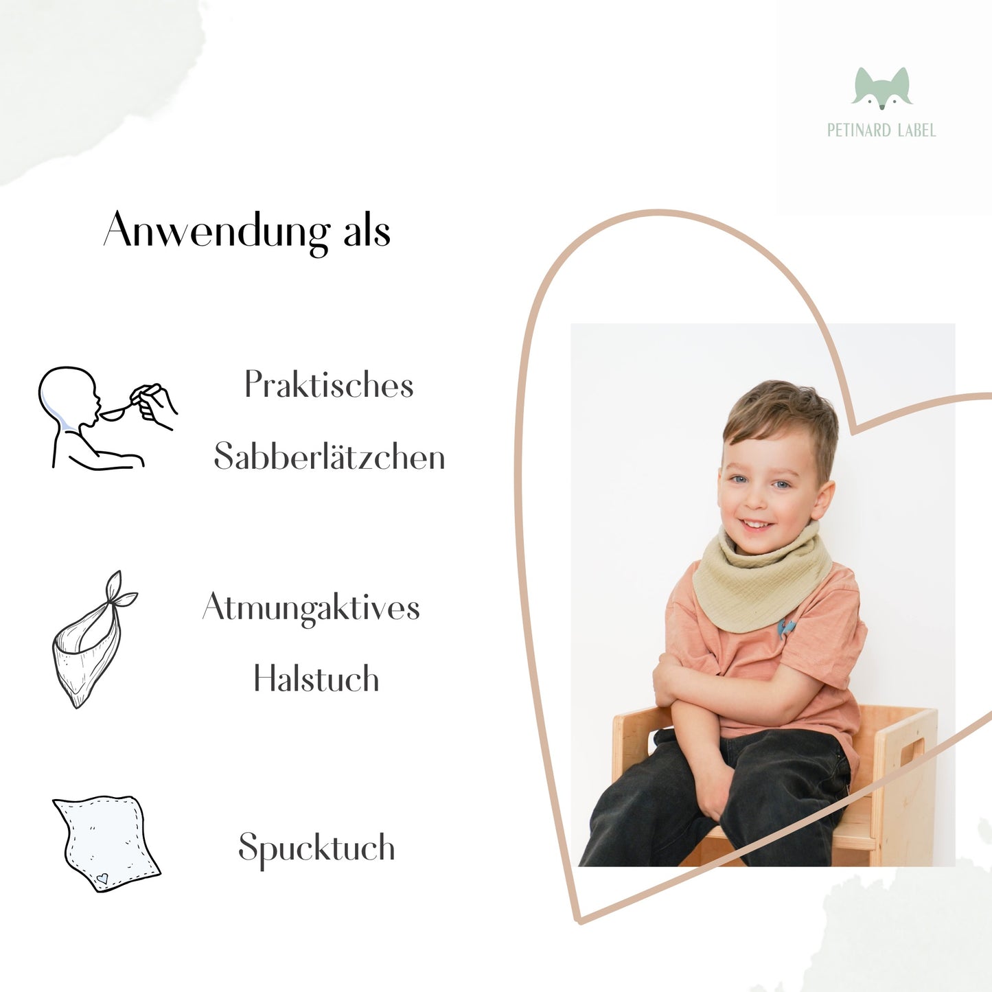 Musselin Multifunktionstuch - Dreieckstuch, Spucktuch, Waschlappen für Baby- und Kleinkinder, 5er Set