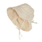 Sonnenhut aus Musselin mit Nackenschutz in Beige/Stein, UV-Schutz UPF 50+, Babys & Kinder Unisex
