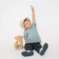 Sonnenhut aus Musselin mit Nackenschutz in Beige/Stein, UV-Schutz UPF 50+, Babys & Kinder Unisex
